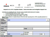 Request for HLA/HPA Compatible Platelets - Clinical Information and Investigation Request Form