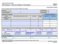 Red cell irradiation time request form