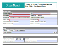 Thoracic Organ TWL Enrolment Form