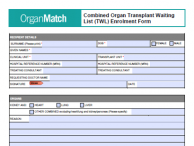 Combined Organ TWL Enrolment Form