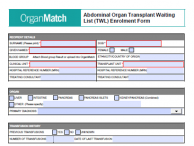 Abdominal Organ TWL Enrolment Form