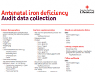 Antenatal Iron Deficiency Audit Data Collection and Results Template