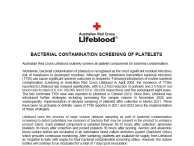 Bacterial Contamination Screening of Platelets