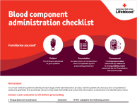 Blood component administration checklist