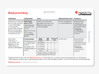 Blood Prescribing Card