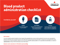 Blood product administration checklist