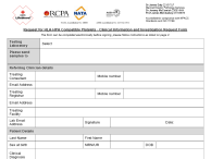 HLA/HPA compatible platelets - clinical information and investigation request form