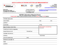 South Australia (SA) Tissue Typing Services Request Form