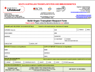 image of South Australia (SA) Solid organ request form