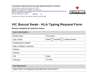 VIC Buccal swab HLA typing request form thumbnail image