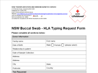 NSW Buccal Swab HLA Typing Request Form thumbnail
