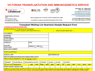Image of VTIS Transplant Waiting List Quarterly Sample Request Form