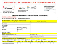 Image of SATIS Transplant Waiting List Quarterly Sample Request Form