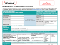 image of Test Request Form for Healthcare Services Customer