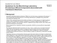 Guidelines for the Microbiology Laboratory Processing of Blood Components Associated with Transfusion Reactions thumbnail
