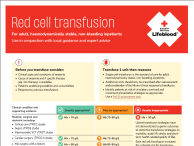 Image of a red cell transfusion information sheet