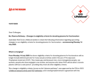 Lifeblood Customer Letter Donation Equality and Plasma Pathways 10 July 2025