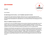 Lifeblood customer letter