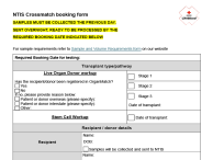image of crossmatch booking form