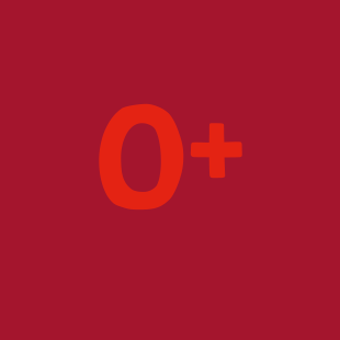 dark red tile with O+ in light red
