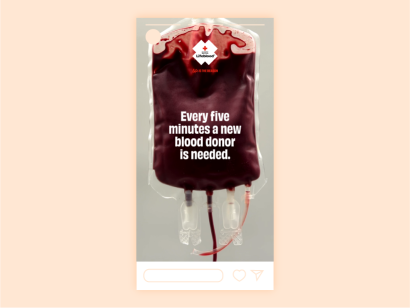 story of a blood bag that says every 5 mins a new donor is needed