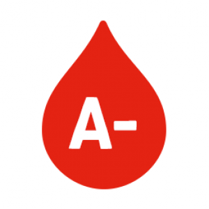 illustration of a red A negative blood drop