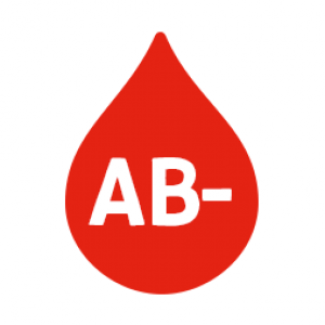 illustration of a red A B negative blood drop
