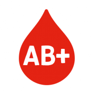 illustration of a red A B positive blood drop
