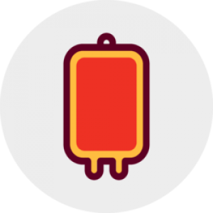 A red blood bag icon