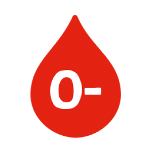 illustration of a red O negative blood drop