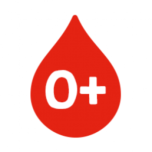 illustration of a red O positive blood drop