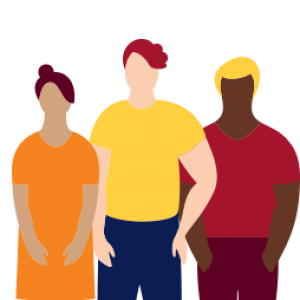 illustration of three people