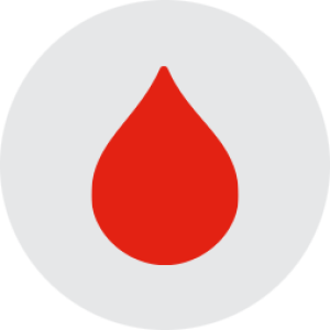 an illustration of a red blood droplet