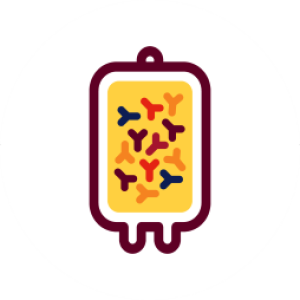 illustration of a plasma pack with antibodies inside it