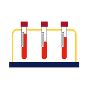 illustration of three test tubes containing blood