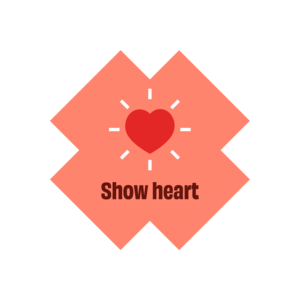 a heart symbol with show heart written underneath