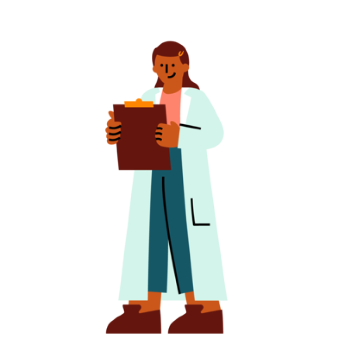 illustration of a scientist holding a clipboard