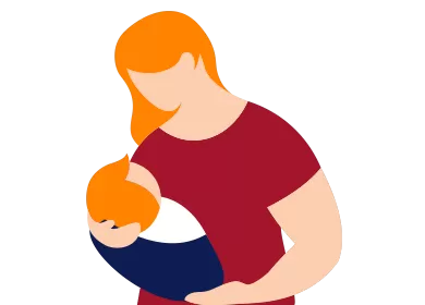 illustration of a woman holding a baby