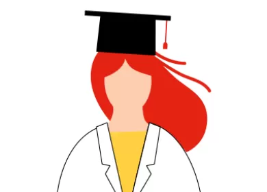 illustration of a scientist wearing an academic cap