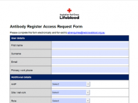 Antibody Register Access Request Form