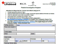 Platelet Investigation Request