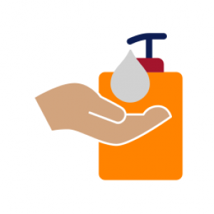 illustration of a hand taking moisturiser from a pump