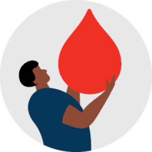 person holding blood drop