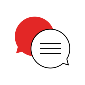 two speech bubbles overlapping